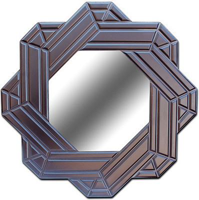 

Crazycut CCMI1006 Decorative Mirror(Eight Cornered Octagon Finish : Dark Brown Glossy Paint, P U Finish, Auto Finish)