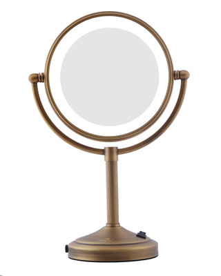 

Dolphy Bronze 5x Magnification LED Tabletop Shaving & Makeup Vanity - 8 Inch Magnifying Mirror(Round Finish : Bronze Finish)