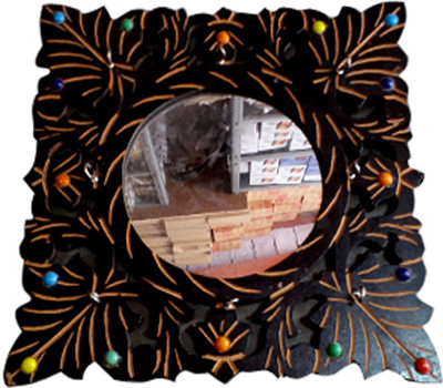 

INDIA WOODEN HANDICRAFT SQUARE MIRROR Bathroom Mirror(Square)