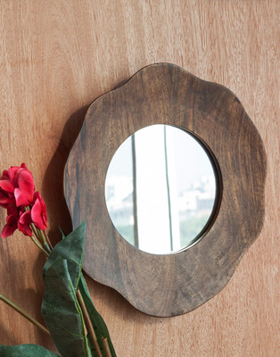 

Orange Tree OT0009I Bathroom Mirror(Round Finish : walnut finish)