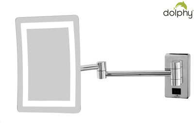 

Dolphy Frameless Wall Mounted LED Lighted Shaving & Makeup Magnifying Mirror(Square)