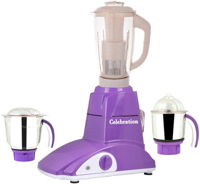 

Celebration Latest Jar attachments of chutney medium & juicer jarType-472 750 W Juicer Mixer Grinder(Multicolor, 3 Jars)