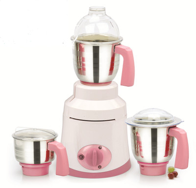 Super Max Kitchen Master 750 W Mixer Grinder(White, Pink, 3 Jars), Pink;white