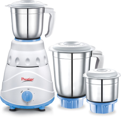 Prestige Atlas 550 W Mixer Grinder  (white and Blue, 3 Jars)