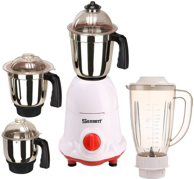 

Sunmeet ABS Body MG16-WFJ6 600 W Juicer Mixer Grinder(Multicolor, 4 Jars)