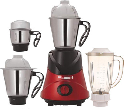 

Sunmeet ABS Body MG16-WFJ24 600 W Juicer Mixer Grinder(Multicolor, 4 Jars)