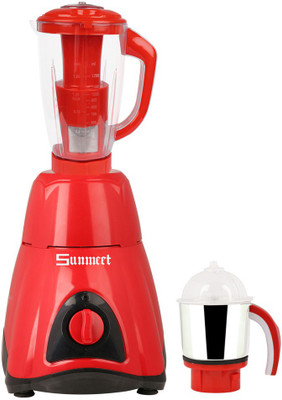 

Sunmeet Latest Jar attachments of chutney & juicer jarType-243 600 W Juicer Mixer Grinder(Multicolor, 2 Jars)