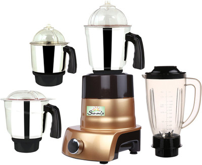 

Su-Mix MA ABS Body MGJ WOF 2017-194 600 W Juicer Mixer Grinder(Gold, 4 Jars)