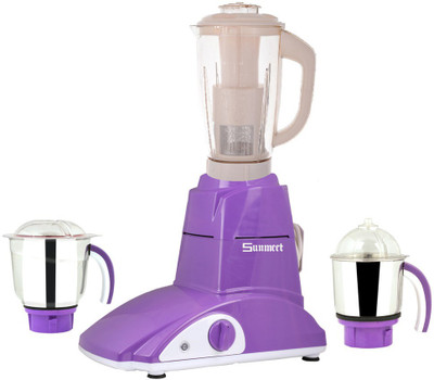 

Sunmeet Latest Jar attachments of chutney medium & juicer jarType-759 600 W Juicer Mixer Grinder(Multicolor, 3 Jars)