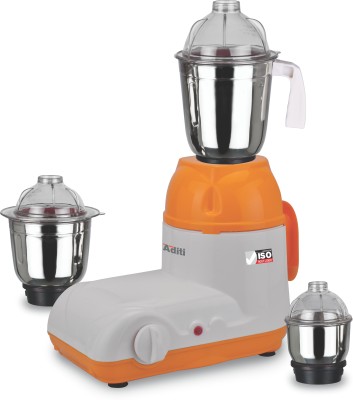 

Aditi ad1 600 W Mixer Grinder(ORANGE CREEM, 3 Jars)