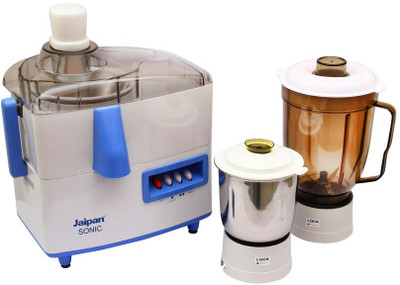 Jaipan JP-JMG001-Sonic 230 W Juicer Mixer Grinder(White, Blue, 2 Jars), Blue;white