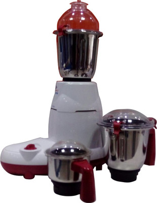 Bajaj Platini 750 W Mixer Grinder(White, Red, 3 Jars), Red;white