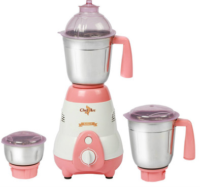 

Chef Art CMG625 550 W Mixer Grinder(White, Peach, 3 Jars)