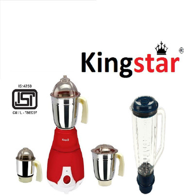 

Kingstar ARISTO 750 W Juicer Mixer Grinder(Red, 4 Jars)