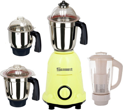 Sunmeet Stable 750 W Mixer Grinder(Yellow, 4 Jars)