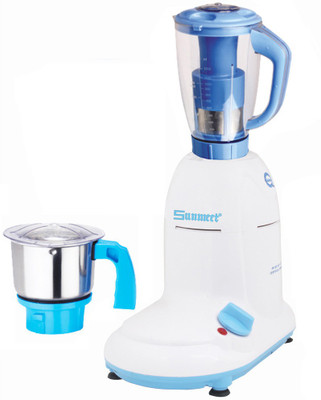 

Sunmeet Latest Jar attachments of chutney & juicer jarType-375 750 W Juicer Mixer Grinder(Multicolor, 2 Jars)