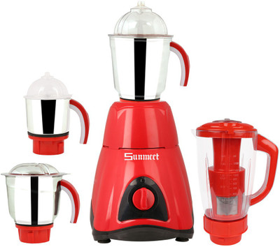 

Sunmeet MG16-649 750 W Juicer Mixer Grinder(Red, 4 Jars)