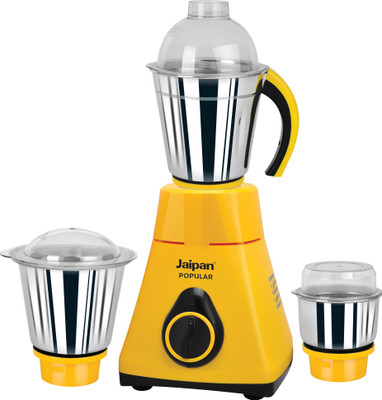 

Jaipan JPJPO-550-2 550 W Mixer Grinder(Yellow, Black, 3 Jars), Black;yellow