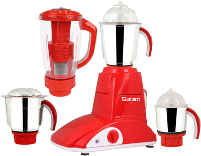 

Sunmeet MG16-694 750 W Juicer Mixer Grinder(Red, 4 Jars)
