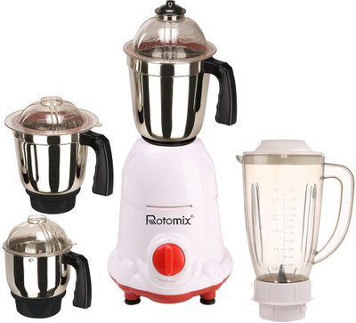 

Rotomix ABS Body MG16-WFJ6 600 W Juicer Mixer Grinder(Multicolor, 4 Jars)