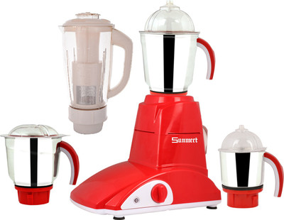 

Sunmeet MG 16 1 600 W Mixer Grinder(Red, 4 Jars)