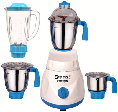 

Sunmeet ABS Body MG16-WFJ34 600 W Juicer Mixer Grinder(Multicolor, 4 Jars)