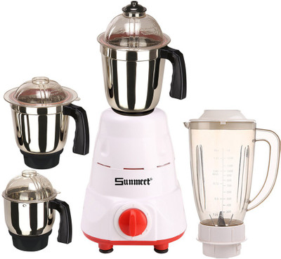 

Sunmeet ABS Body MG16-WFJ18 600 W Juicer Mixer Grinder(Multicolor, 4 Jars)