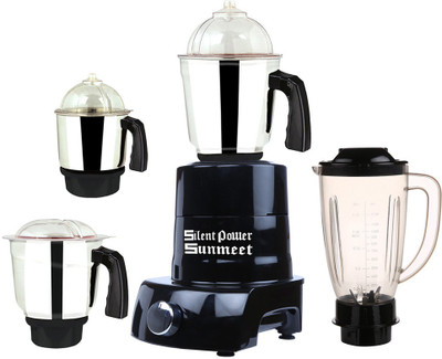 

SilentPowerSunmeet MA ABS Body MGJ WOF 2017-118 1000 W Juicer Mixer Grinder(Black, 4 Jars)