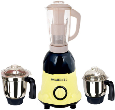 

Sunmeet Latest Jar attachments of chutney medium & juicer jarType-717 1000 W Juicer Mixer Grinder(Multicolor, 3 Jars)