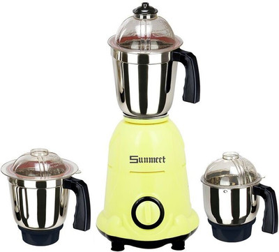 

Sunmeet International 600 W Mixer Grinder(Yellow, 3 Jars)