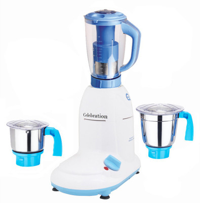 

Celebration Latest Jar attachments of chutney medium & juicer jarType-417 1000 W Juicer Mixer Grinder(Multicolor, 3 Jars)