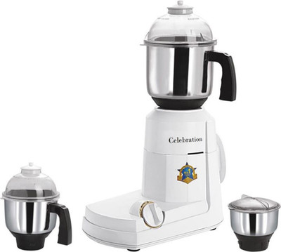 

Celebration Celeb 600 Lancer 600 W Mixer Grinder(White, 3 Jars)