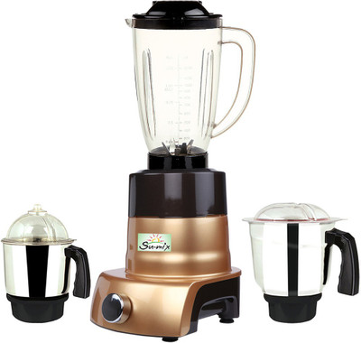 

Su-Mix MA ABS Body MGJ WOF 2017-178 1000 W Juicer Mixer Grinder(Gold, 3 Jars)