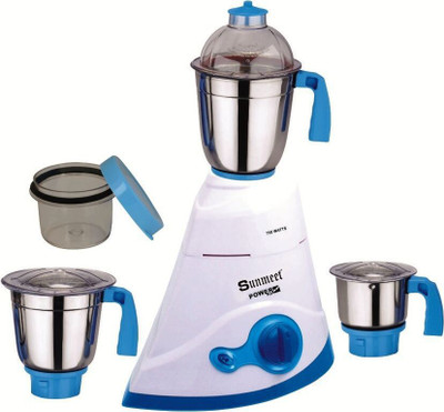 

Sunmeet PowerPlusLeaf07 750 W Mixer Grinder(White, Blue, 3 Jars), Blue;white