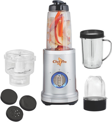

Chef Pro 3 in 1 Chopper 400 W Juicer Mixer Grinder(Silver, 4 Jars)