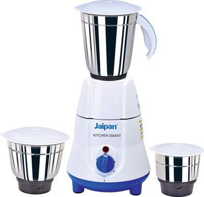 

Jaipan Kitchen Smart 500 W Mixer Grinder(White, Blue, 3 Jars), Blue;white