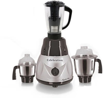 

Celebration Latest Jar attachments of chutney medium & juicer jarType-441 600 W Juicer Mixer Grinder(Multicolor, 3 Jars)