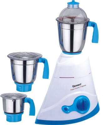 Sunmeet Leaf 600 W Mixer Grinder(White, Blue, 3 Jars), Blue;white