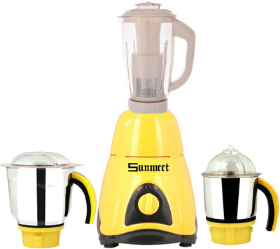 

Sunmeet Latest Jar attachments of chutney medium & juicer jarType-756 600 W Juicer Mixer Grinder(Multicolor, 3 Jars)