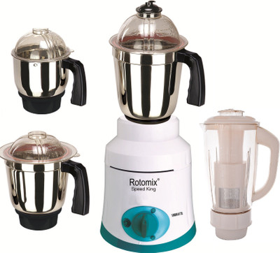 

Rotomix Tough 1000 W Mixer Grinder(White, 4 Jars)