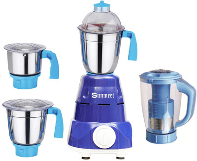 

Sunmeet Solid 750 W Mixer Grinder(Blue, 4 Jars)