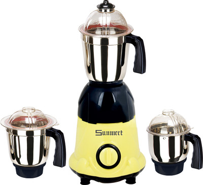 

Sunmeet Turbo 600 W Mixer Grinder(Yellow, Black, 3 Jars), Black;yellow