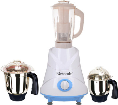 

Rotomix Latest Jar attachments of chutney medium & juicer jarType-589 600 W Juicer Mixer Grinder(Multicolor, 3 Jars)