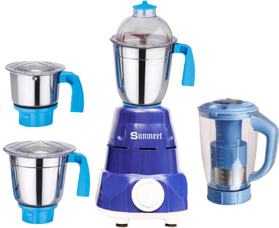 

Sunmeet Pro Blunt 600 W Mixer Grinder(Blue, 4 Jars)