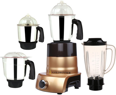 

Goldwinner MA ABS Body MGJ WOF 2017-199 600 W Juicer Mixer Grinder(Gold, 4 Jars)
