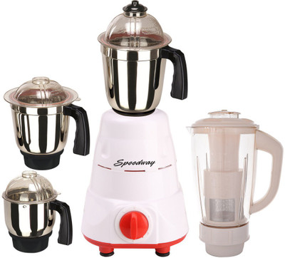 speedway SW 600 BajajRed 600 W Juicer Mixer Grinder(Red, 4 Jars)