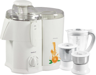 

Havells Endura 500 W Juicer Mixer Grinder(White, 3 Jars)