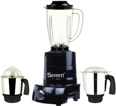 

Sunmeet MA ABS Body MGJ WOF 2017-112 1000 W Juicer Mixer Grinder(Black, 3 Jars)