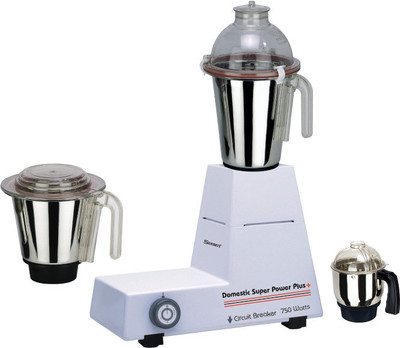 

Sunmeet Domestic Plus 750 W Mixer Grinder(White, 3 Jars)