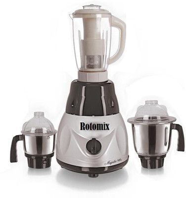 

Rotomix Latest Jar attachments of chutney medium & juicer jarType-597 600 W Juicer Mixer Grinder(Multicolor, 3 Jars)